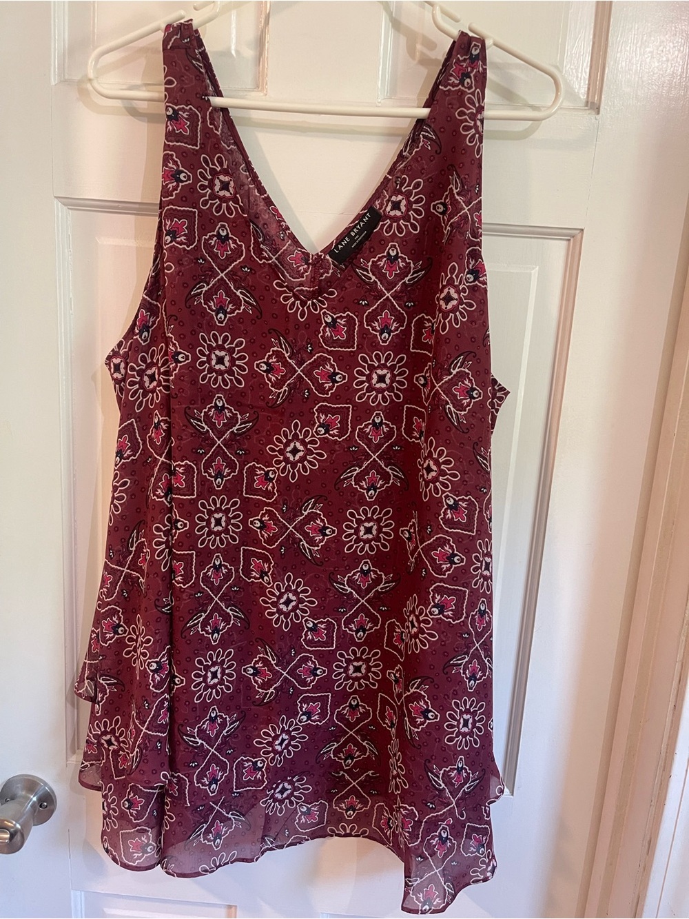 Sleeveless V-Neck Floral Double Layer Tank